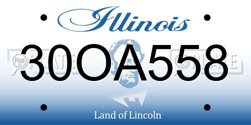 30OA558 Illinois License Plate