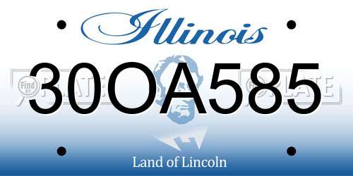 30OA585 Illinois License Plate