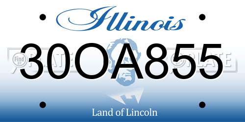 30OA855 Illinois License Plate