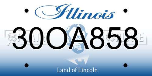 30OA858 Illinois License Plate