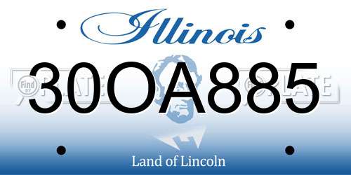 30OA885 Illinois License Plate
