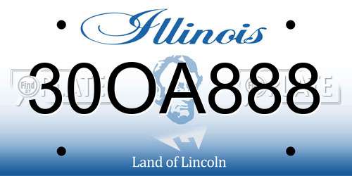 30OA888 Illinois License Plate