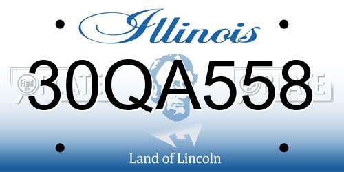 30QA558 Illinois License Plate