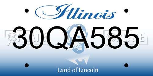 30QA585 Illinois License Plate