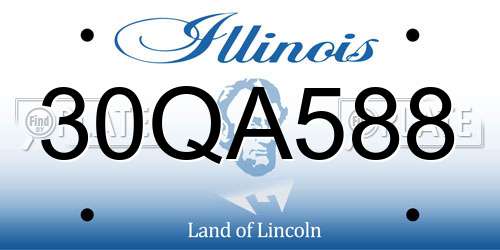 30QA588 Illinois License Plate