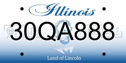 30QA888 Illinois License Plate