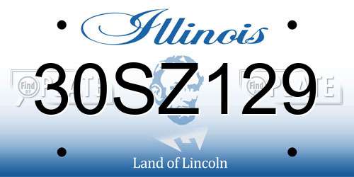 30SZ129 Illinois License Plate