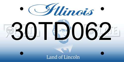 30TD062 Illinois License Plate