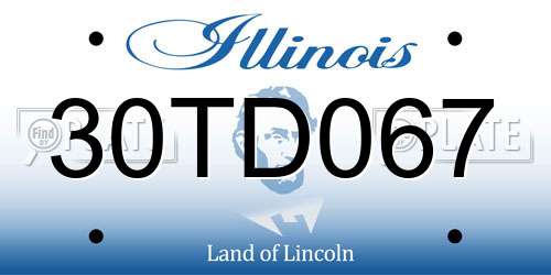 30TD067 Illinois License Plate