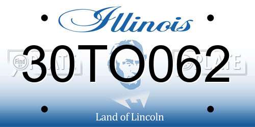 30TO062 Illinois License Plate
