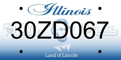 30ZD067 Illinois License Plate