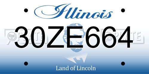 30ZE664 Illinois License Plate