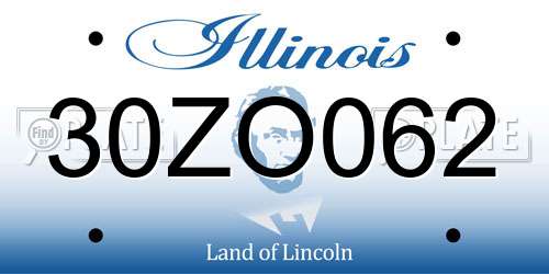 30ZO062 Illinois License Plate