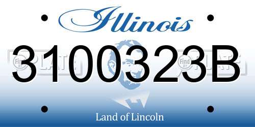 3100323B Illinois License Plate
