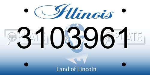 3103961 Illinois License Plate
