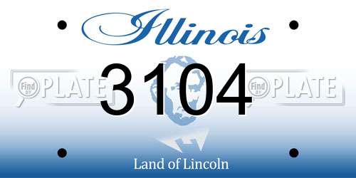 3104 Illinois License Plate