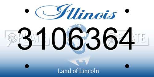 3106364 Illinois License Plate