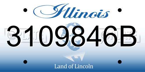 3109846B Illinois License Plate