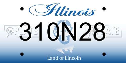 310N28 Illinois License Plate