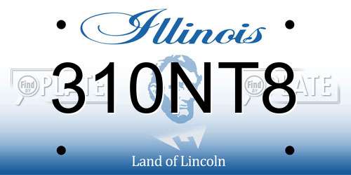 310NT8 Illinois License Plate