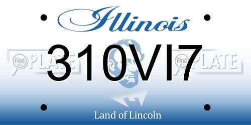 310VI7 Illinois License Plate