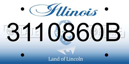 3110860B Illinois License Plate