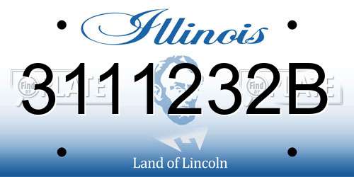 3111232B Illinois License Plate