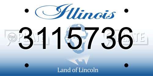 3115736 Illinois License Plate