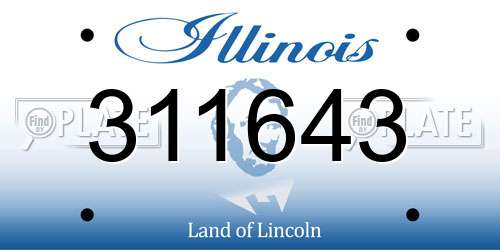 311643 Illinois License Plate