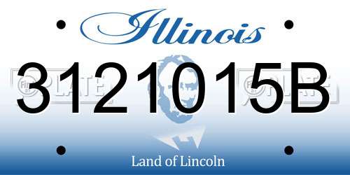 3121015B Illinois License Plate