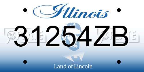 31254ZB Illinois License Plate