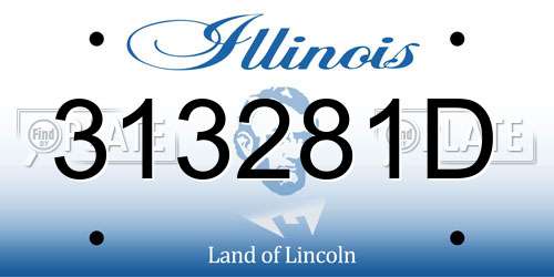 313281D Illinois License Plate