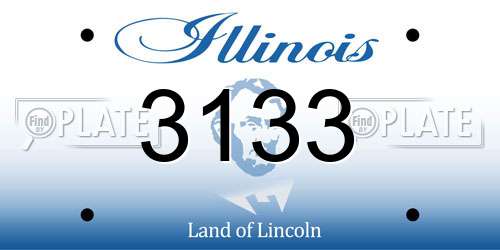 3133 Illinois License Plate