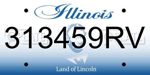 313459RV Illinois License Plate