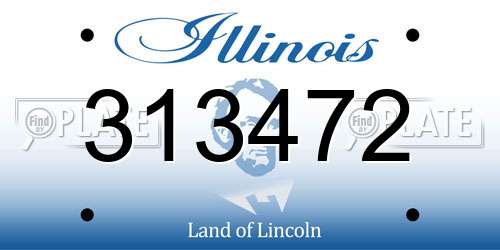 313472 Illinois License Plate