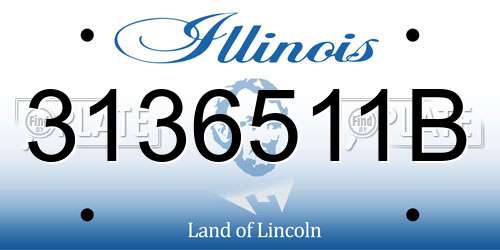 3136511B Illinois License Plate