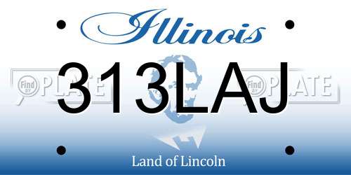 313LAJ Illinois License Plate