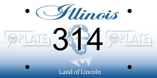 314 Illinois License Plate