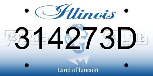 314273D Illinois License Plate