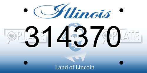 314370 Illinois License Plate