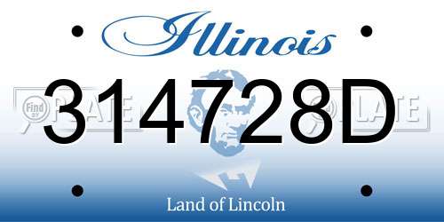 314728D Illinois License Plate