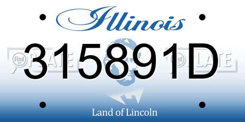 315891D Illinois License Plate