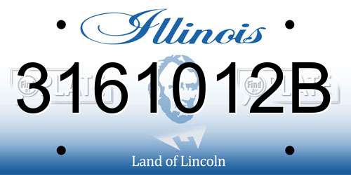 3161012B Illinois License Plate