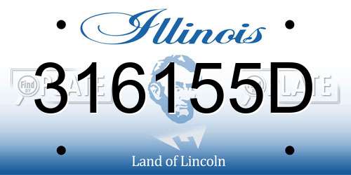 316155D Illinois License Plate
