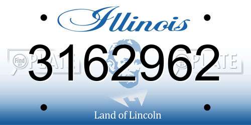 3162962 Illinois License Plate
