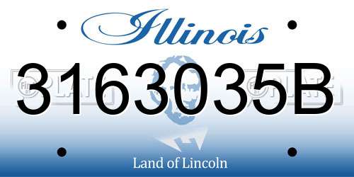 3163035B Illinois License Plate