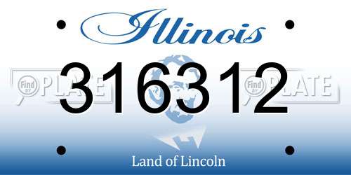 316312 Illinois License Plate