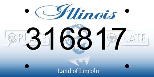 316817 Illinois License Plate