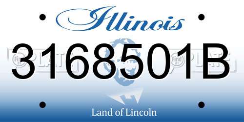 3168501B Illinois License Plate
