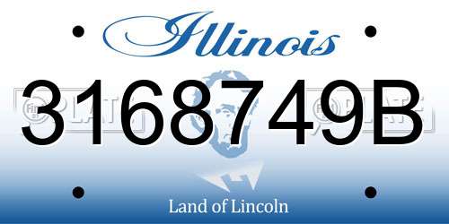 3168749B Illinois License Plate